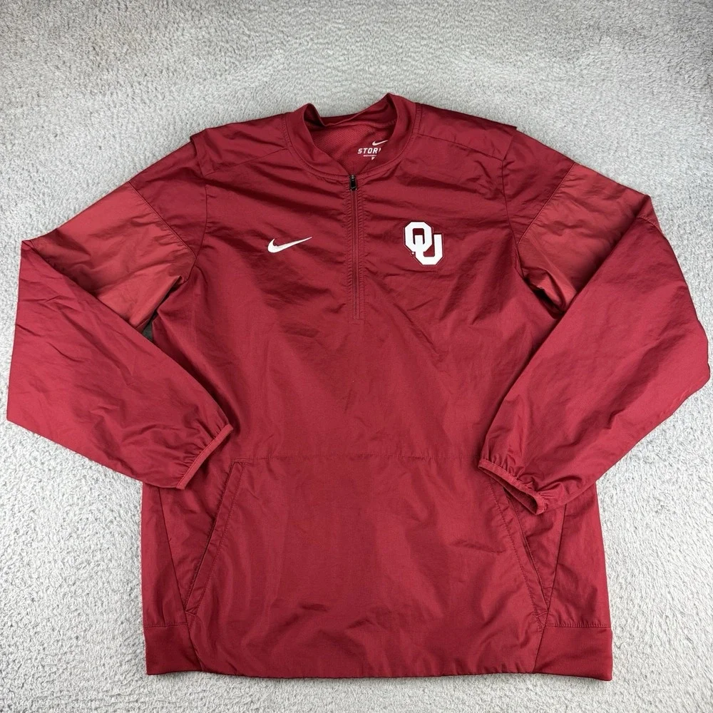 Nike OU Sooners STORM FIT 1/4 Zip Pullover Windbreaker Men's Size Medium
